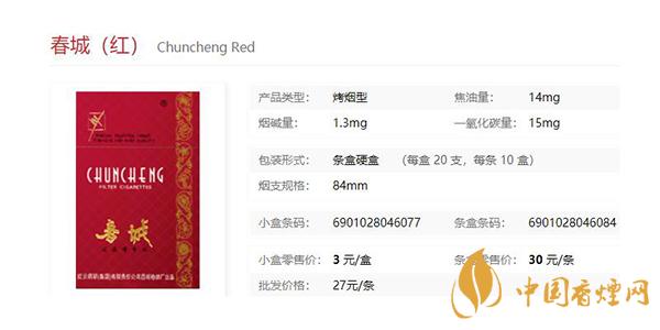 2021春城紅香煙價格一覽 春城紅香煙多少錢一包