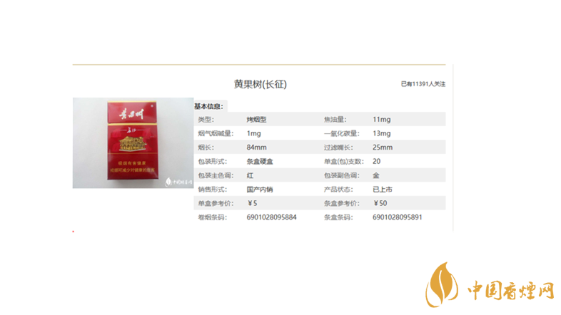 黃果樹長(zhǎng)征多少錢一包 黃果樹香煙價(jià)格及圖片